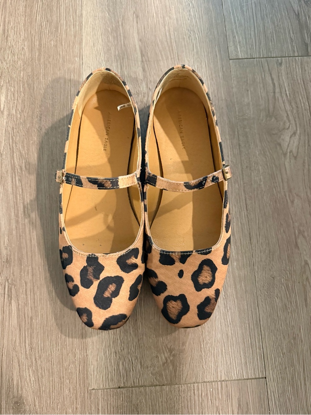 American Eagle Leopard Print Mary Jane Flats